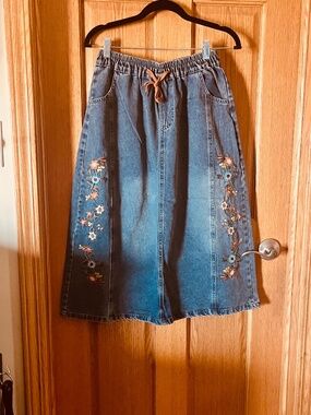 Stone wash soft Denim Skirt